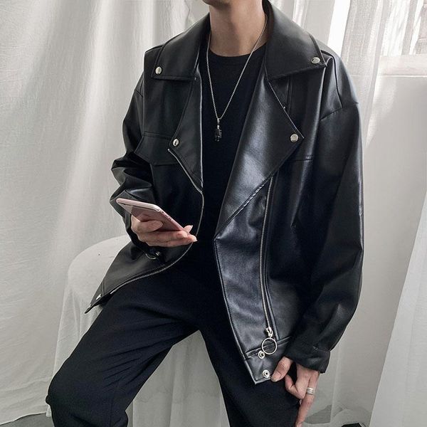 autumn men's pu leather motorcycle biker jacket loose students ins fashion coat k50 fur & faux, Black
autumn men's pu leather motorcycle biker jacket loose students ins fashion coat k50 fur & faux, Black