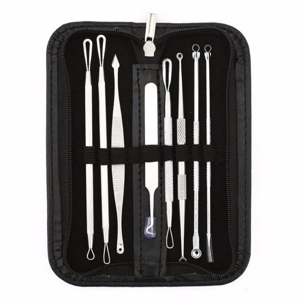 cleaning 8 pcs blackhead remover tool kit pimple acne clip needle face care comedone blemish extractor with leather case
cleaning 8 pcs blackhead remover tool kit pimple acne clip needle face care comedone blemish extractor with leather case