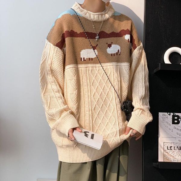 men's sweaters korean fashion clothes men cable knit sweater autumn winter streetwear knitted casual long sleeve shirts, White;black
men's sweaters korean fashion clothes men cable knit sweater autumn winter streetwear knitted casual long sleeve shirts, White;black