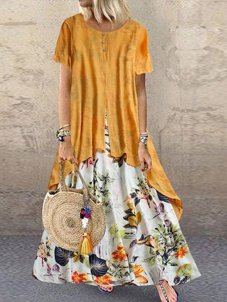 2021 new women summer fashion floral print split fake two piece pullover cotton linen office lady casual 5xl large size dress qalc, Black;gray
2021 new women summer fashion floral print split fake two piece pullover cotton linen office lady casual 5xl large size dress qalc, Black;gray