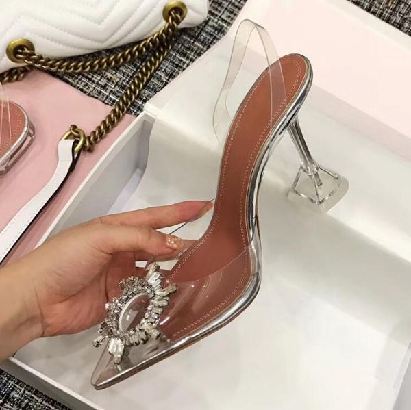 2021 summer designer rhinestone flower pvc transparent sandals fashion pointed toe stiletto crystal female high heels, Black
2021 summer designer rhinestone flower pvc transparent sandals fashion pointed toe stiletto crystal female high heels, Black
