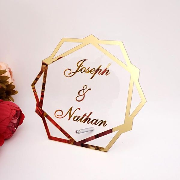party decoration custom acrylic mirror frame wedding couple name babyshower word sign hexagon shape decor with nail standing
party decoration custom acrylic mirror frame wedding couple name babyshower word sign hexagon shape decor with nail standing