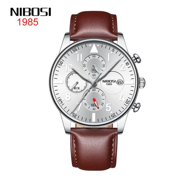 7 style nibosi cross-border casual men's watch waterproof luminous multifunctional watch leather quartz men's watch white dail sil, Slivery;brown
7 style nibosi cross-border casual men's watch waterproof luminous multifunctional watch leather quartz men's watch white dail sil, Slivery;brown