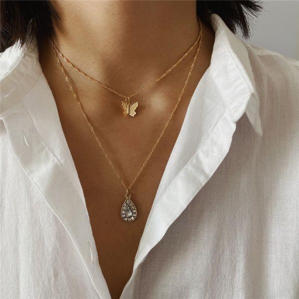 pendant necklaces butterfly necklace for women gold color chain layered fashion jewelry insect choker collar mujer, Silver
pendant necklaces butterfly necklace for women gold color chain layered fashion jewelry insect choker collar mujer, Silver