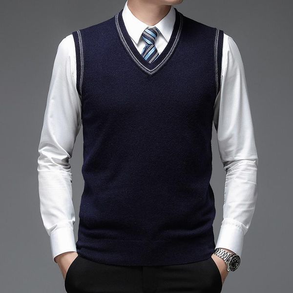 men's vests 100% wool autum fashion brand solid pullover sweater v neck knit vest men plain sleeveless casual clothing, Black;white
men's vests 100% wool autum fashion brand solid pullover sweater v neck knit vest men plain sleeveless casual clothing, Black;white