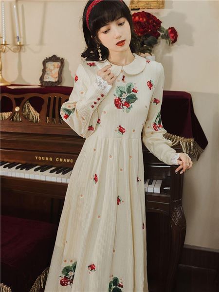 casual dresses french chic design sense embroidered dress autumn doll collar age reduction slim temperament medium length 2068, Black;gray
casual dresses french chic design sense embroidered dress autumn doll collar age reduction slim temperament medium length 2068, Black;gray