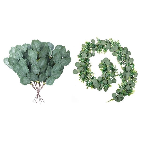 20pcs 13.7inch artificial eucalyptus silk leaves greenery & 1x 6.5ft artificial eucalyptus leaves twined garland
20pcs 13.7inch artificial eucalyptus silk leaves greenery & 1x 6.5ft artificial eucalyptus leaves twined garland