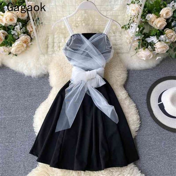 women dresses summer square collar spaghetti strap bow formal sleeveless party dress slim fashion chic vestidos 210531, Black;gray
women dresses summer square collar spaghetti strap bow formal sleeveless party dress slim fashion chic vestidos 210531, Black;gray