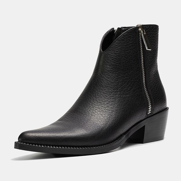 Ankle Boots Genuine Leather Top Quality Zipper 2021 New Autumn Winter Fashion Lady Cow Cowhide Shoes Handmade Western Boots, Black
Ankle Boots Genuine Leather Top Quality Zipper 2021 New Autumn Winter Fashion Lady Cow Cowhide Shoes Handmade Western Boots, Black