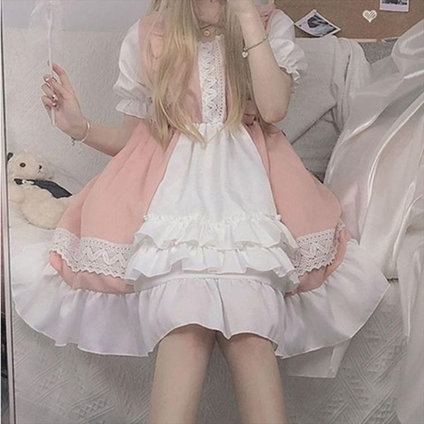kawaii lolita maid pink goth women dresses gothic birthday party puff sleeve japanese harajuku ruffle lace up soft girls, Black;gray
kawaii lolita maid pink goth women dresses gothic birthday party puff sleeve japanese harajuku ruffle lace up soft girls, Black;gray