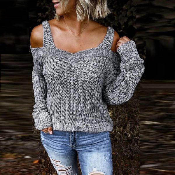 women's sweaters ladies casual solid color long-sleeved hollow sweater elegant square neck strapless loose spring autumn streetwear, White;black
women's sweaters ladies casual solid color long-sleeved hollow sweater elegant square neck strapless loose spring autumn streetwear, White;black