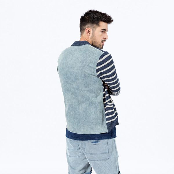 2021 spring new 100% cotton striped cardigan men back denim patchwork kint jackets plus size indigo kintwear si980519 hc8u, White;black
2021 spring new 100% cotton striped cardigan men back denim patchwork kint jackets plus size indigo kintwear si980519 hc8u, White;black