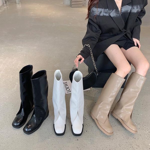 boots 2021 brand women knee-high flat heel long shoes ladies winter slip on square toe casual female, Black
boots 2021 brand women knee-high flat heel long shoes ladies winter slip on square toe casual female, Black
