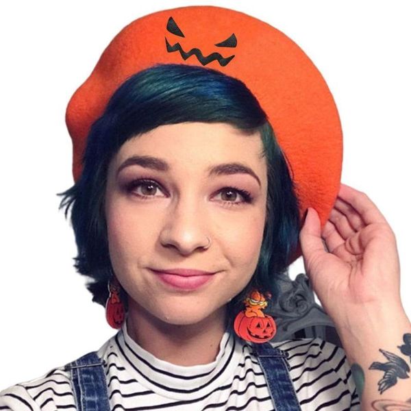 berets grimace embroidery beret halloween pumpkin black winter warm wool beanie hats for women artist caps men gift, Blue;gray
berets grimace embroidery beret halloween pumpkin black winter warm wool beanie hats for women artist caps men gift, Blue;gray