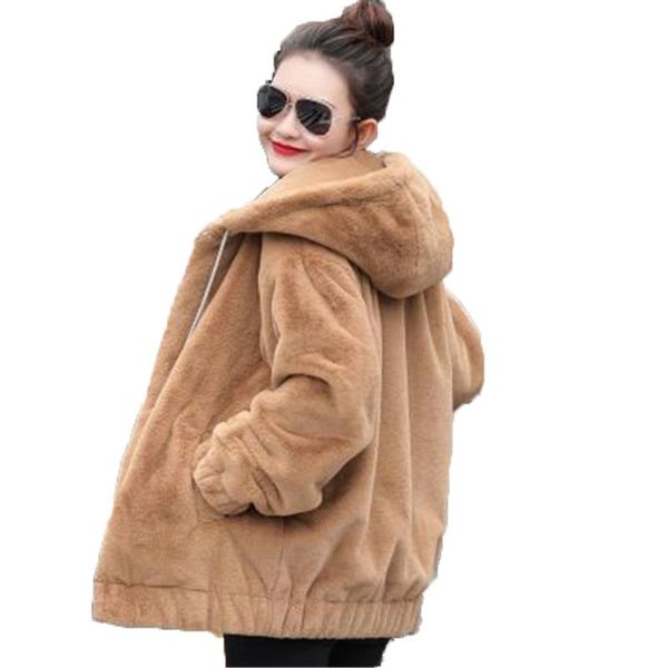 women's fur & faux 2021 raccoon coats winter solid hooded loose female imitate mink-like plush lady trendy jackets, Black
women's fur & faux 2021 raccoon coats winter solid hooded loose female imitate mink-like plush lady trendy jackets, Black