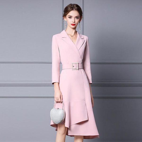 casual dresses 2021 autumn clothes dress commute suit collar mid-length draw back thin ruffle female, Black;gray
casual dresses 2021 autumn clothes dress commute suit collar mid-length draw back thin ruffle female, Black;gray