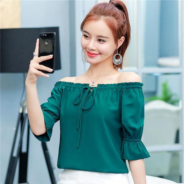women's blouses & shirts 2021 summer chiffon women blouse short-sleeved shirt bowknot strapless, White
women's blouses & shirts 2021 summer chiffon women blouse short-sleeved shirt bowknot strapless, White