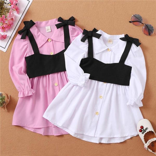 girl's dresses 1-5 years girls casual dress 2pcs set solid color collared and black vest white pink spring autumn for, Red;yellow
girl's dresses 1-5 years girls casual dress 2pcs set solid color collared and black vest white pink spring autumn for, Red;yellow