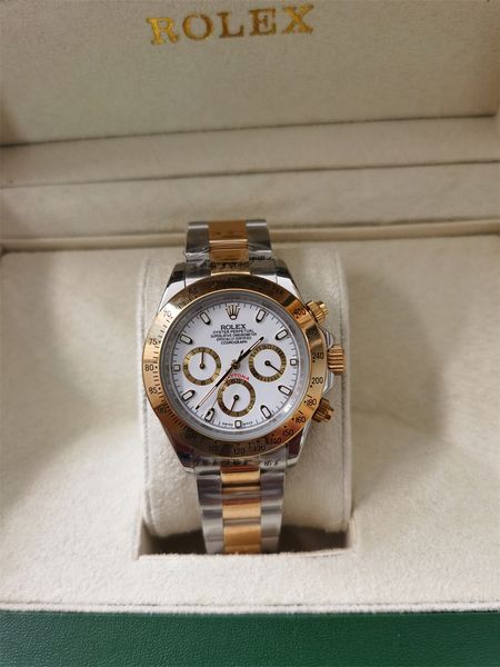 with original box luxury watches 17 style yellow gold & steel bracelet new 40mm automatic fashion brand men's watch chronograph wristwa, Slivery;brown
with original box luxury watches 17 style yellow gold & steel bracelet new 40mm automatic fashion brand men's watch chronograph wristwa, Slivery;brown