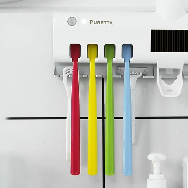 uv disinfection toothbrush holder automatic squeeze toothpaste wall mount rack toothbrush holder - white
uv disinfection toothbrush holder automatic squeeze toothpaste wall mount rack toothbrush holder - white