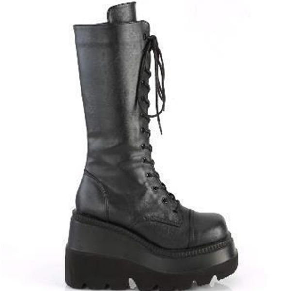 boots 2021 winter fashion high cylinder flat bottom knight women's strap side zipper thick, Black
boots 2021 winter fashion high cylinder flat bottom knight women's strap side zipper thick, Black