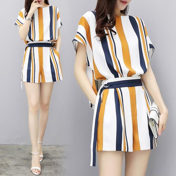 women's tracksuits summer wear two overalls chiffon striped short-sleeved and shorts casual chic suit for women(pearl diary), Gray
women's tracksuits summer wear two overalls chiffon striped short-sleeved and shorts casual chic suit for women(pearl diary), Gray