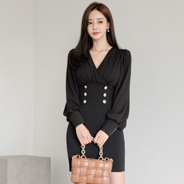 casual dresses 2021 korean style v-neck long sleeve mini bodycon dress women double-breasted lantern solid color, Black;gray
casual dresses 2021 korean style v-neck long sleeve mini bodycon dress women double-breasted lantern solid color, Black;gray