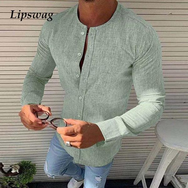 men's casual shirts autumn men solid long sleeve cotton linen vintage buttoned cardigan fashion mens o-neck slim shirt streetwear, White;black
men's casual shirts autumn men solid long sleeve cotton linen vintage buttoned cardigan fashion mens o-neck slim shirt streetwear, White;black