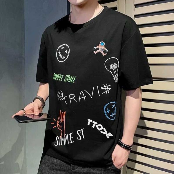 2021 korean short sleeve t-shirt trend loose men's clothing fashion brand half sleeve t-shirt hip hop summer new, Black
2021 korean short sleeve t-shirt trend loose men's clothing fashion brand half sleeve t-shirt hip hop summer new, Black