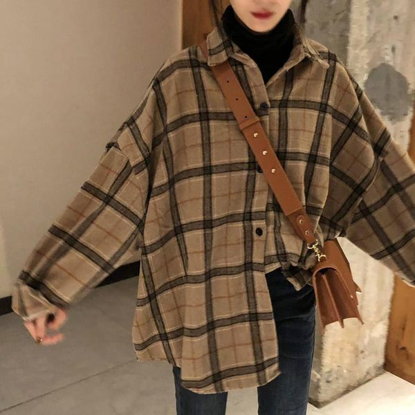 2021 autumn spring checked women jacket turn down overcoat warm plaid long coat oversize thick woolen blends female streetwear, Black;brown
2021 autumn spring checked women jacket turn down overcoat warm plaid long coat oversize thick woolen blends female streetwear, Black;brown