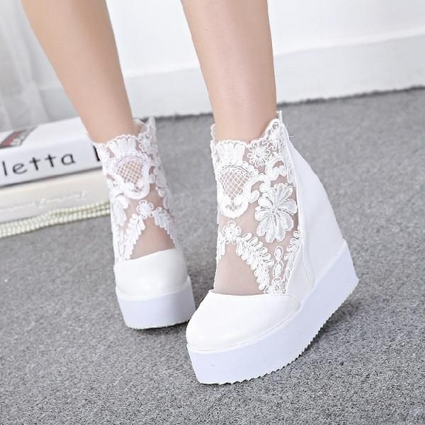 dress shoes 2021 fashion sweet lace women wedge heels platform pumps high sandals zapatos plataforma mujer encaje 3 colors, Black
dress shoes 2021 fashion sweet lace women wedge heels platform pumps high sandals zapatos plataforma mujer encaje 3 colors, Black