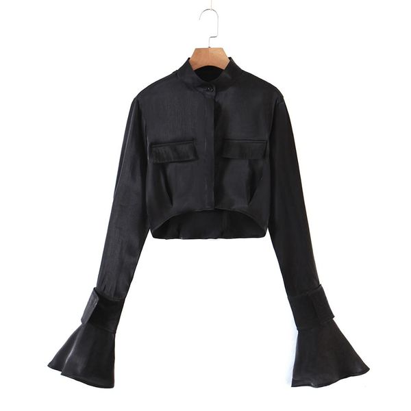 stand collar double pockets short women shirt bandage lacing up high waist pleated mini skirts crop 2 pieces set, White
stand collar double pockets short women shirt bandage lacing up high waist pleated mini skirts crop 2 pieces set, White