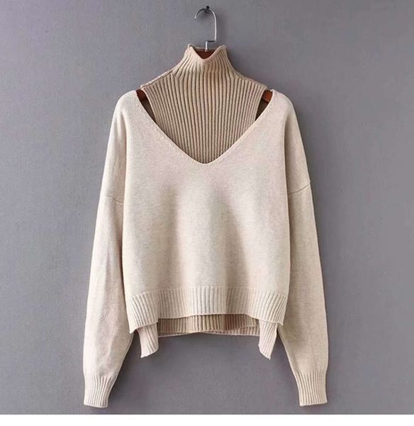 new design women's 2 pieces sweater turtleneck knitted 2021 vest and v-neck long sleeve loose jumper knitwear, White;black
new design women's 2 pieces sweater turtleneck knitted 2021 vest and v-neck long sleeve loose jumper knitwear, White;black