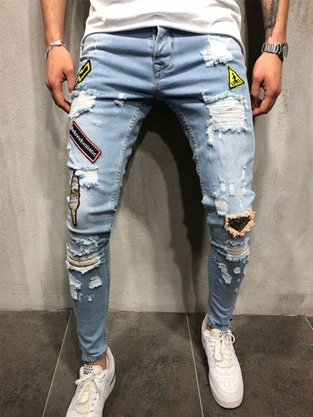summer herfst fashion ripped applique design hip hop style broek gat men's jeans ny casual, Blue
summer herfst fashion ripped applique design hip hop style broek gat men's jeans ny casual, Blue