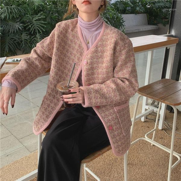 autumn and winter 2021 round neck versatile loose tweed with cotton plaid fashion korean women's woolen jacket wool & blends, Black
autumn and winter 2021 round neck versatile loose tweed with cotton plaid fashion korean women's woolen jacket wool & blends, Black