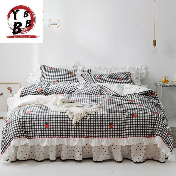 cartoon cute strawberry bedding set girl twin full king cotton home textile plaid bedspread pillowcase quilt cover sets
cartoon cute strawberry bedding set girl twin full king cotton home textile plaid bedspread pillowcase quilt cover sets