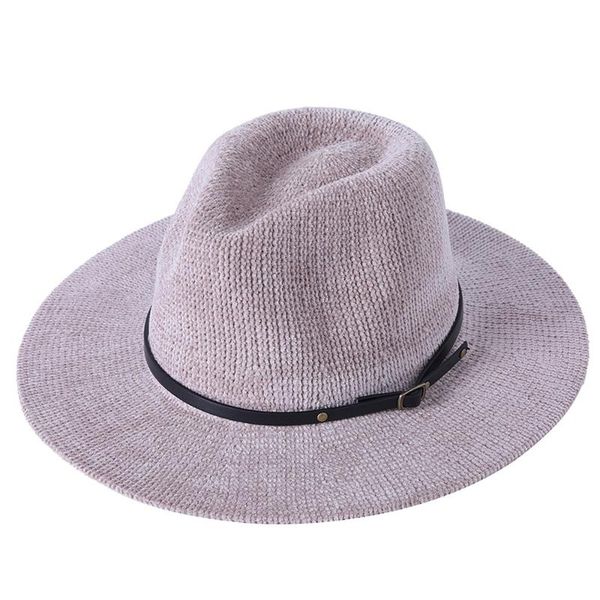 wide brim hats 2021 warm jazz cap fashion knitting solid color fedora hat men and women panama accessories, Blue;gray
wide brim hats 2021 warm jazz cap fashion knitting solid color fedora hat men and women panama accessories, Blue;gray