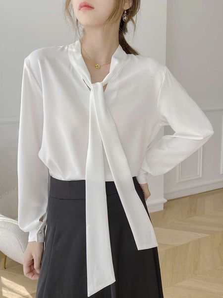 white women's sense of design minority bowknot chiffon new ribbon professional ol shirt in spring 2021
white women's sense of design minority bowknot chiffon new ribbon professional ol shirt in spring 2021