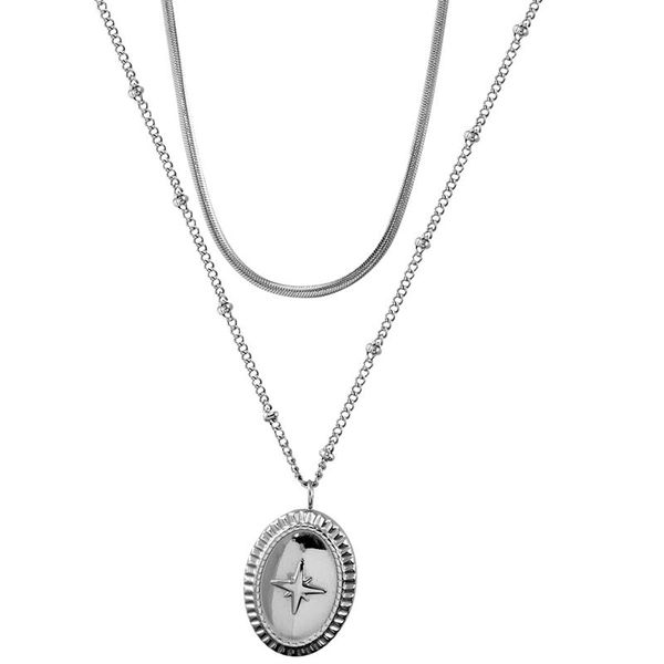 chains 316l stainless steel fadeless double necklace small design eight star hong kong fashion quality socialite collarbone chain, Silver
chains 316l stainless steel fadeless double necklace small design eight star hong kong fashion quality socialite collarbone chain, Silver