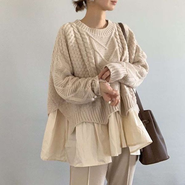 t-shirt autumn winter 2020 new korean women's fashion stitching fake two-piece coat sweater, White;black
t-shirt autumn winter 2020 new korean women's fashion stitching fake two-piece coat sweater, White;black