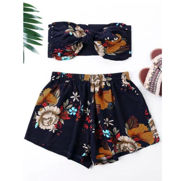 feitong 2pcs fashion womens set bow floral printed off shoulder tank vest wide leg shorts sets summer female set, Gray
feitong 2pcs fashion womens set bow floral printed off shoulder tank vest wide leg shorts sets summer female set, Gray