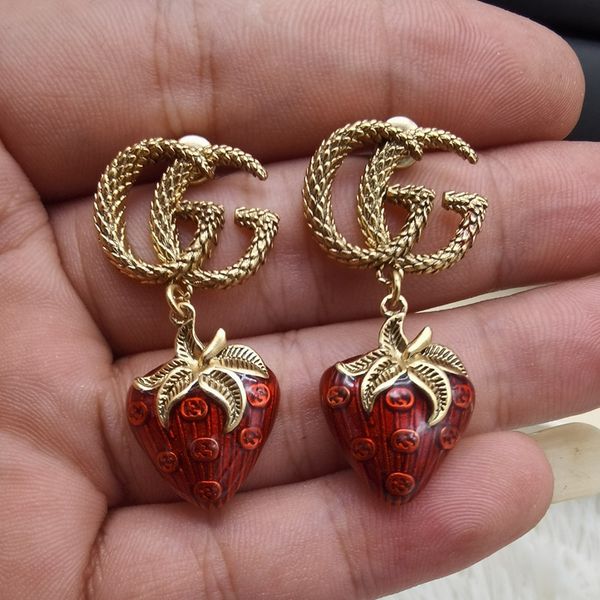 red strawberry earrings fashion personality net 925 silver needle with green signature deals, Golden;silver
red strawberry earrings fashion personality net 925 silver needle with green signature deals, Golden;silver