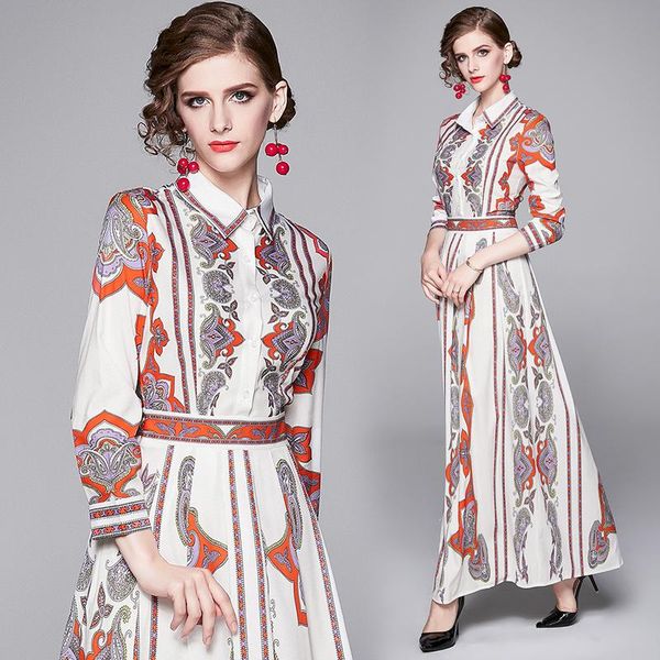 casual dresses arrival spring summer fall runway vintage floral print collar long sleeve women ladies party a-line maxi beach dress, Black;gray
casual dresses arrival spring summer fall runway vintage floral print collar long sleeve women ladies party a-line maxi beach dress, Black;gray