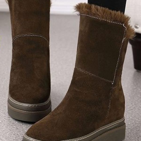 women high heels booties suede platform wedges ankle boots ladies winter thick plush warm snow boots 8.5cm increased internal c0202, Black
women high heels booties suede platform wedges ankle boots ladies winter thick plush warm snow boots 8.5cm increased internal c0202, Black