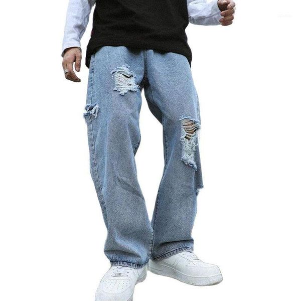 men's jeans teenagers streetwear knee ripped men hip hop fashion classic destroyed hole denim pants male casual loose trousers, Blue
men's jeans teenagers streetwear knee ripped men hip hop fashion classic destroyed hole denim pants male casual loose trousers, Blue