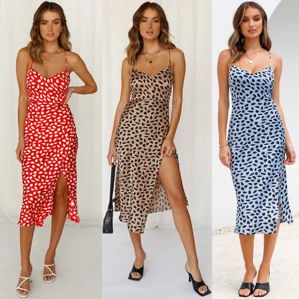 summer dress women arrive straps v-neck leopard print medium robe split vestidos casual femme mid party dresses 210528, Black;gray
summer dress women arrive straps v-neck leopard print medium robe split vestidos casual femme mid party dresses 210528, Black;gray