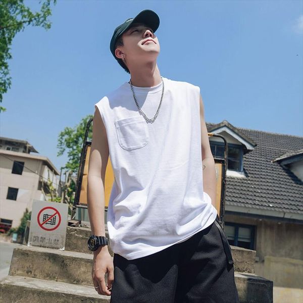 sleeveless vest men summer japanese fresh tide hip hop sports jogger muscle breathe loose ins bottoming undershirt tank top, White;black
sleeveless vest men summer japanese fresh tide hip hop sports jogger muscle breathe loose ins bottoming undershirt tank top, White;black