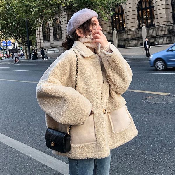 women's jackets lamb wool autumn and winter loose fur one thick plush short plus fat coat women, Black;brown
women's jackets lamb wool autumn and winter loose fur one thick plush short plus fat coat women, Black;brown