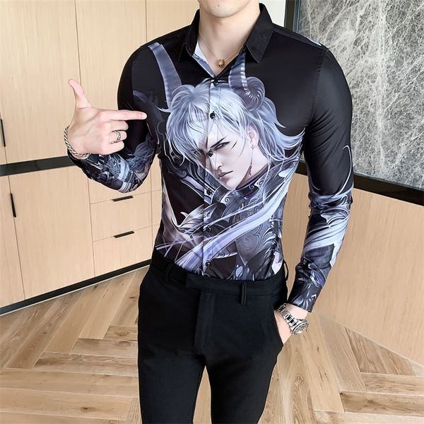Autumn 2021 New Casual Male Shirt Fashion Long Sleeve Cartoon Shirts Print All the Fine Set Streetwear Blouse Homme V3MR, Black;brown
Autumn 2021 New Casual Male Shirt Fashion Long Sleeve Cartoon Shirts Print All the Fine Set Streetwear Blouse Homme V3MR, Black;brown