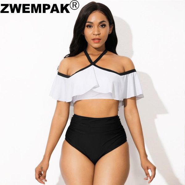 women's ruffle swimwear black & white patchwork color short sleeve bikini high waisted two pieces swimming suits beachwear xl
women's ruffle swimwear black & white patchwork color short sleeve bikini high waisted two pieces swimming suits beachwear xl